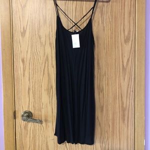 Black Spaghetti strap T-shirt dress